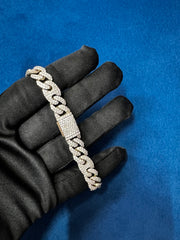 VVS Moissanite Diamond Gucci Style 14K Rose and White Gold Bracelet