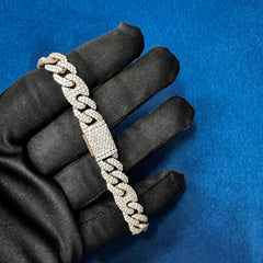 10 MM Iced Out Round Moissanite Miami Cuban Link Bracelets for Men