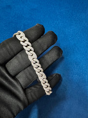 VVS Moissanite Diamond Gucci Style 14K Rose and White Gold Bracelet