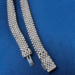 10 MM Iced Out Round Moissanite Tennis Link Bracelets for Women