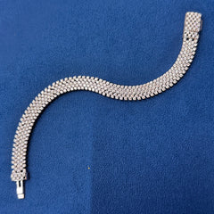 10 MM Iced Out Round Moissanite Tennis Link Bracelets for Women