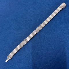 10 MM Iced Out Round Moissanite Tennis Link Bracelets for Women