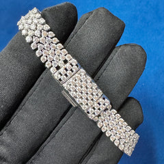 10 MM Iced Out Round Moissanite Tennis Link Bracelets for Women