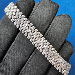 10 MM Iced Out Round Moissanite Tennis Link Bracelets for Women