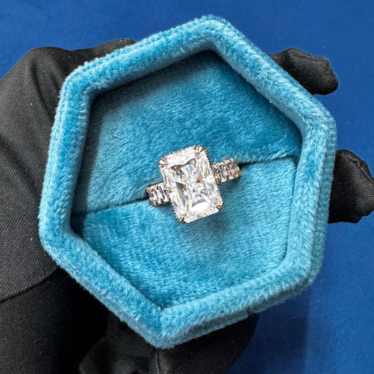 VVS EF Color Radiant Cut Full Eternity Lab Grown Diamond Wedding Ring