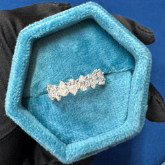 6CT Pear Cut VVS lab Diamond Half Eternity wedding Band