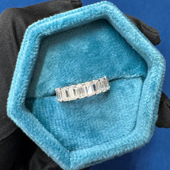 5 x3  Emerald Cut VVS lab Diamond Full Eternity wedding Band