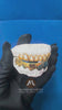 10KT Yellow Gold 8 Teeth Draping and 8 Teeth Plain Gold Grillz Set