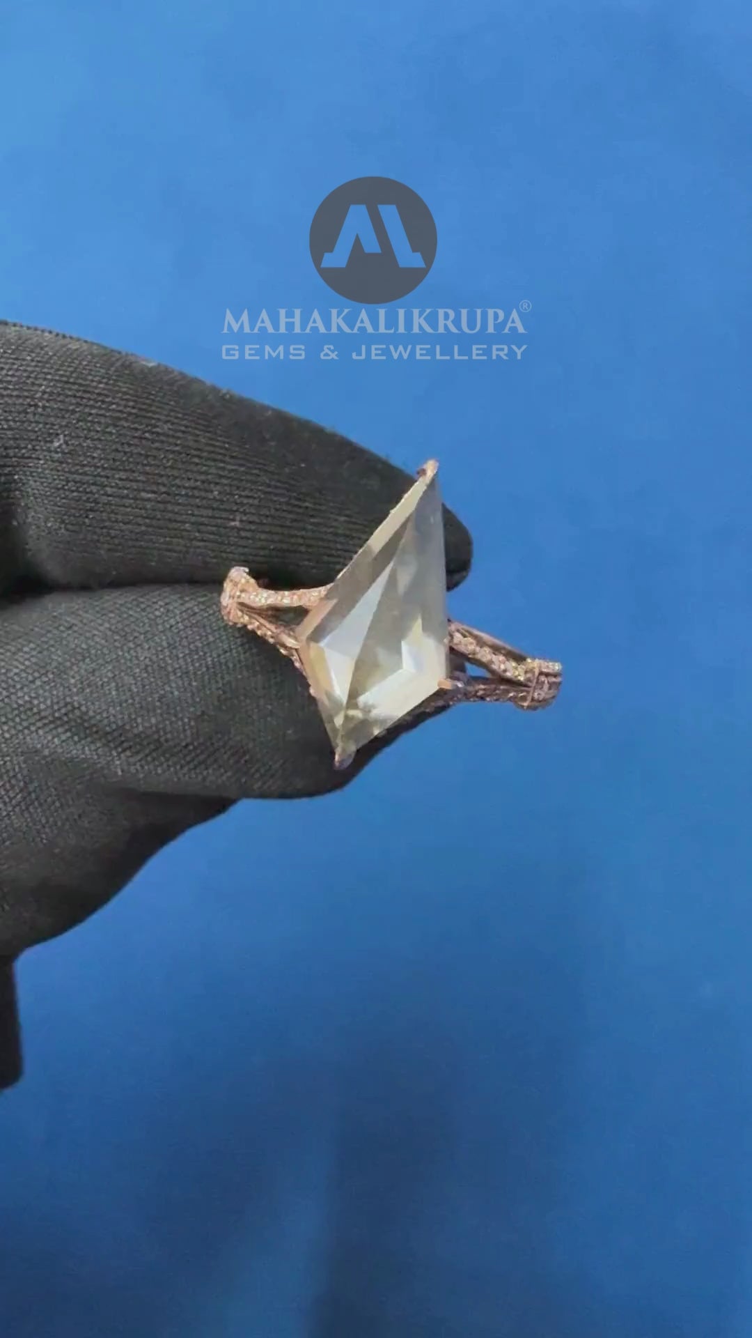 2.5CT Salt And Paper Kite Cut 14K Rose Gold Wedding anniversary Ring
