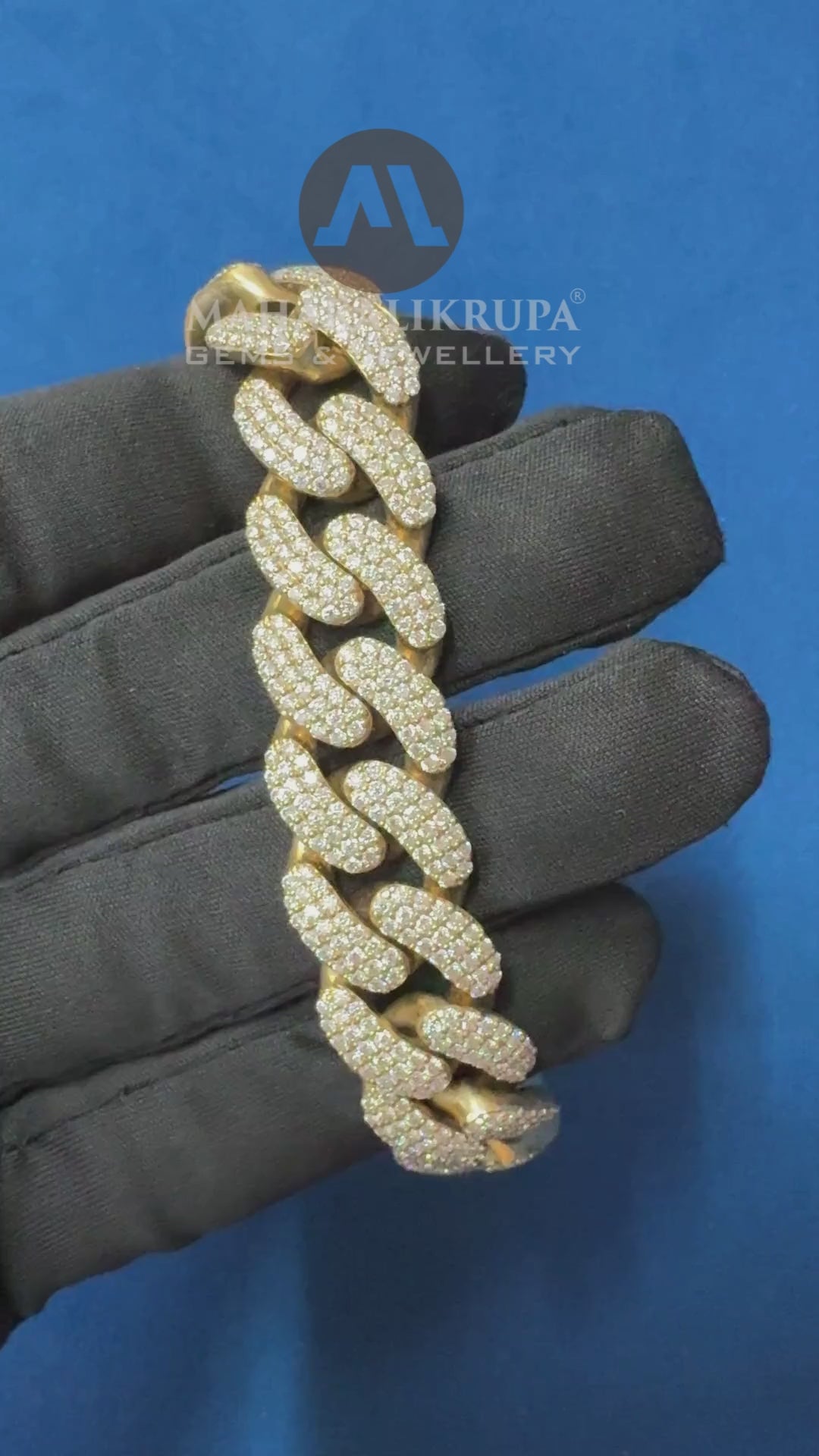 15MM Iced Out Round Moissanite Diamond Cuban Link Bracelets for Men