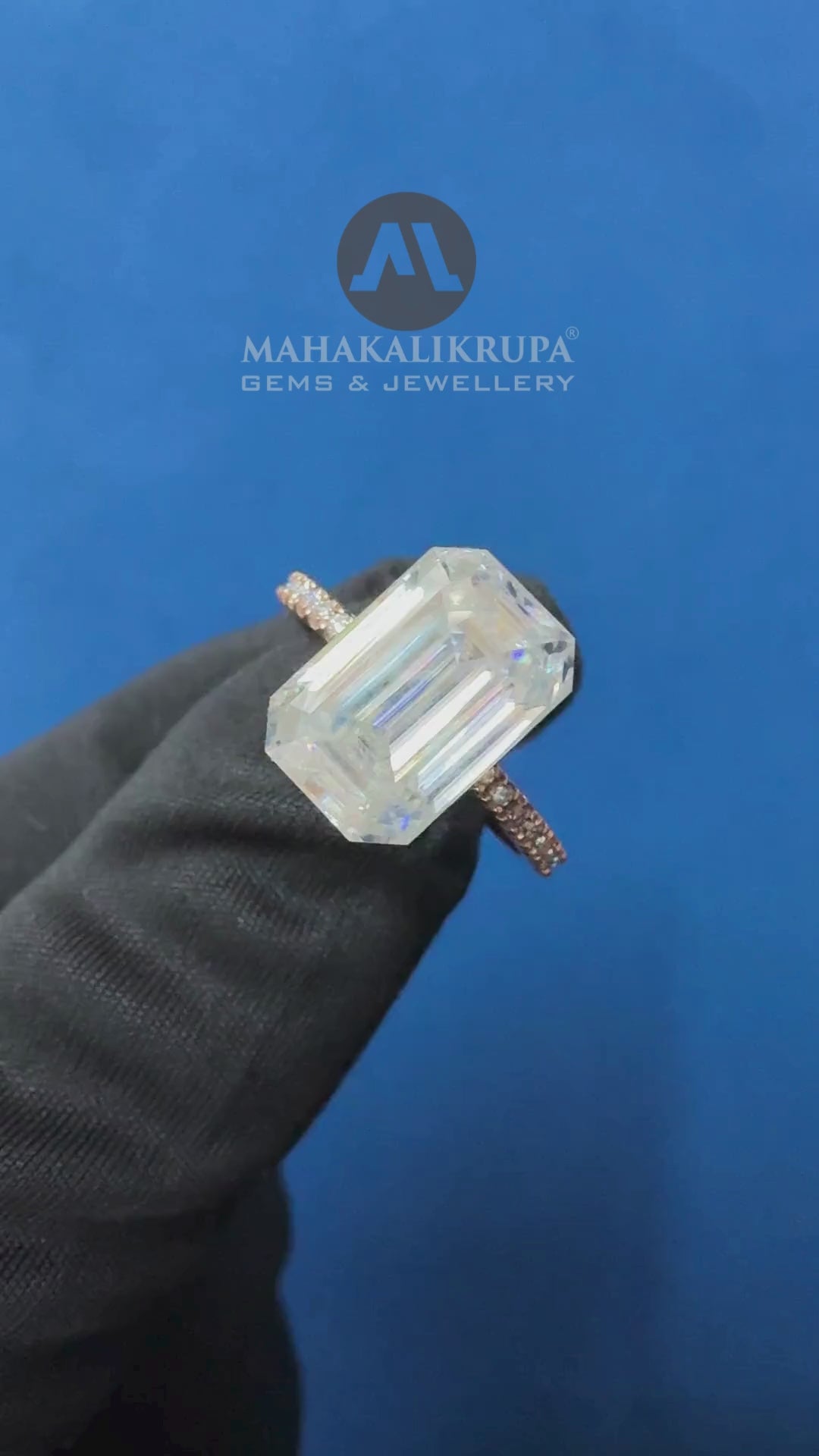 Certified 3.70CT Emerald Cut VVS FG Lab Grown Diamond Engagement Ring