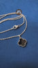 18K White Gold Vintage Alhambra Black Onyx Pendant attached necklace's chain