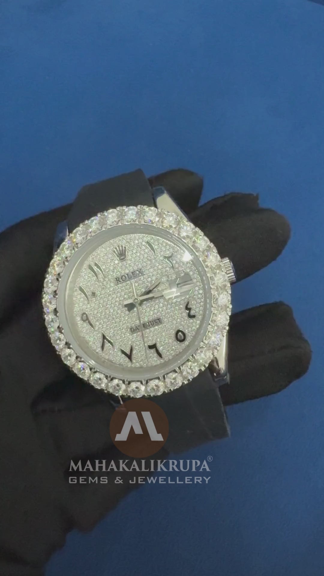 41MM VVS Lab Grown Diamond Black Silicon Band Watch