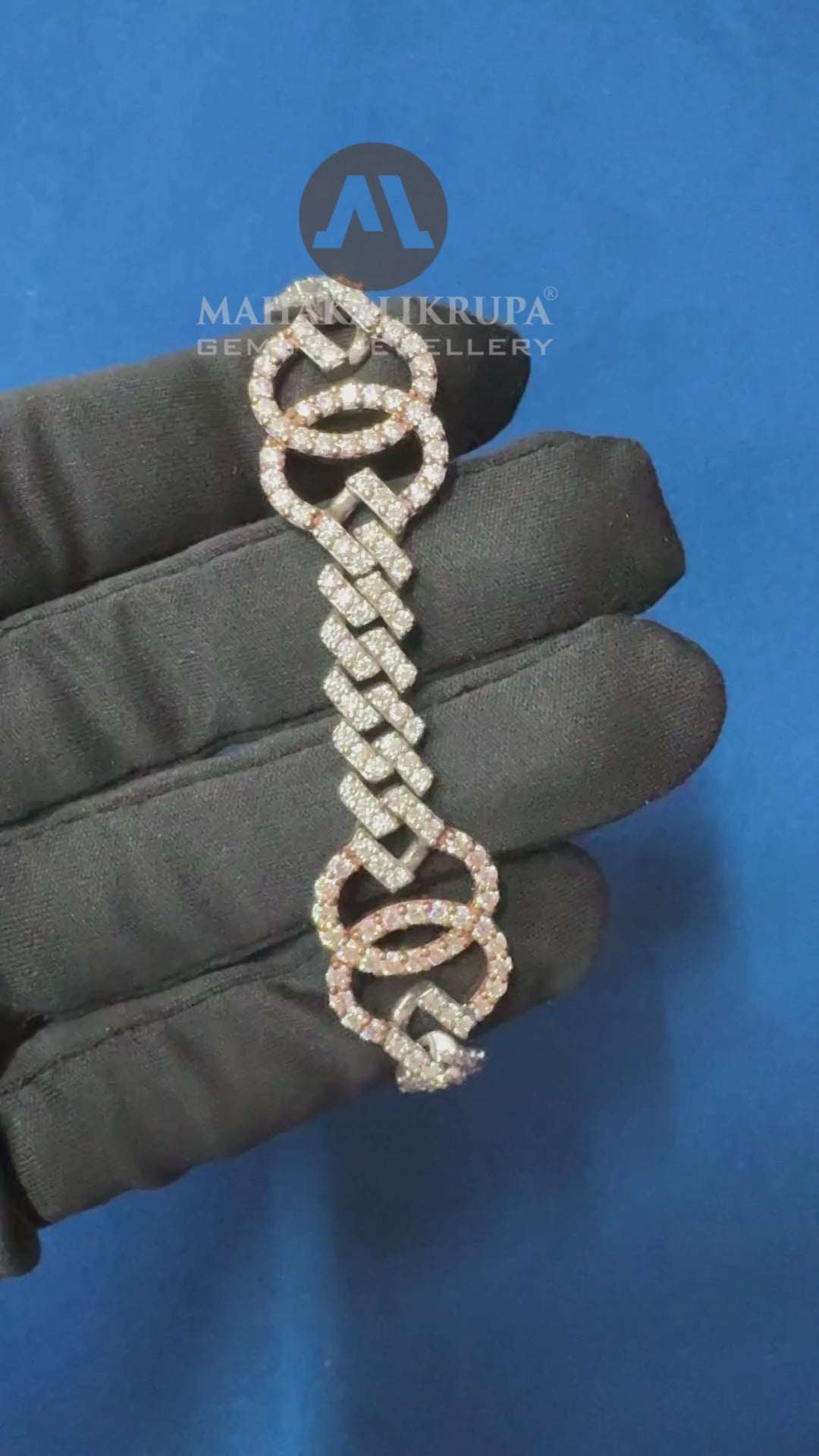 VVS Moissanite Diamond Gucci Style 14K Rose and White Gold Bracelet