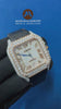 41MM Roman Dial Rose Two Tone Black Silicon Band Men's Watch