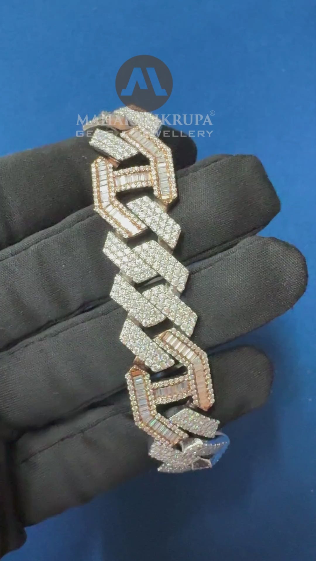 16mm VVS Lab Diamond 14K Two Tone Hip Hop Cuban Bracelet