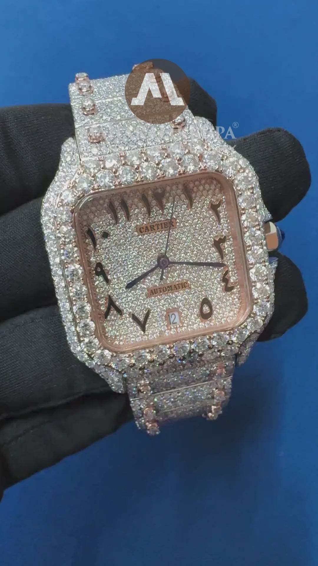 Premium Diamond-Studded 41mm Custom Iced-Out Moissanite Watch