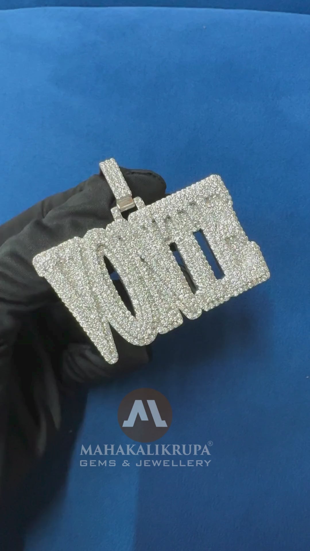 VVS Lab Diamond Mosaic Setting Custom Name Pendant