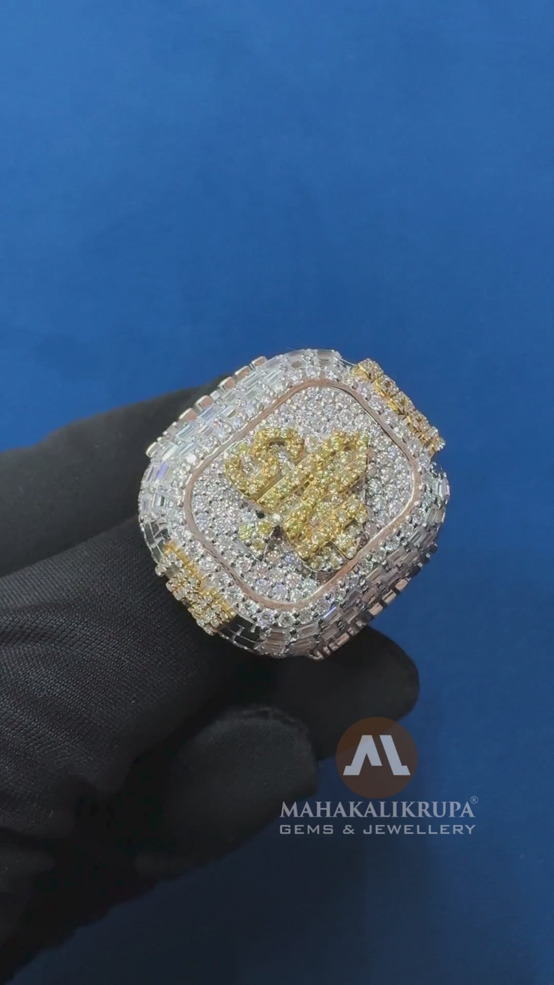 10K Gold Plated Championship Ring for him, Convocation Moissanite Ring for her