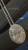 Halo Iced crushed Oval Cut Pendant necklace's 18K White Gold Chain