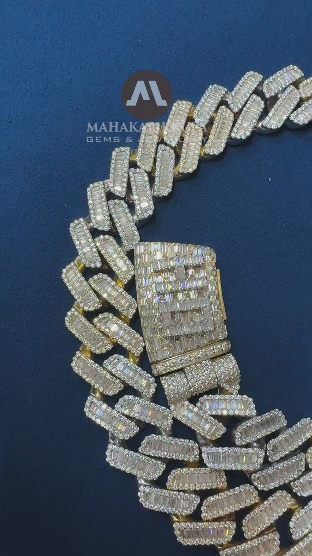 20mm Ice Out Lab Grown Diamond Baguette And Round Cuban Necklace