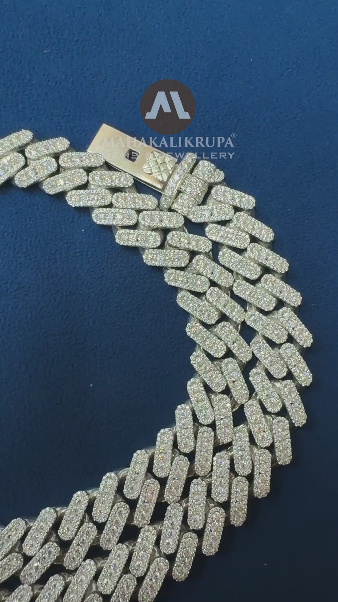 14mm Ice Out Lab Grown Diamond Cuban Necklace, 10K White Gold Cuban Link Chain
